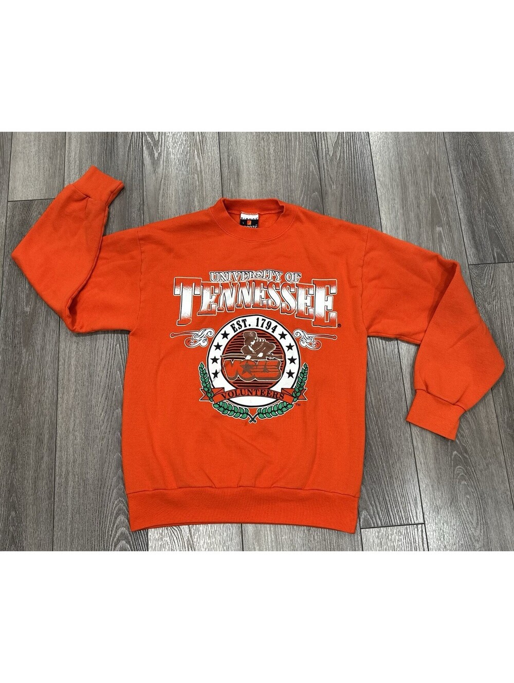Vintage University Of Tennessee Mens Orange Signal Sports Sweatshirt Size Large